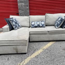 Bob's Discount Furniture Gray Sectional W/ Storage 