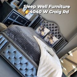 ✨️ 4pc Queen, King Led Light Bedroom ✨️ Furniture Sectionals Avail 