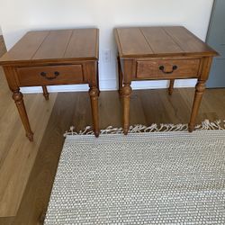 Ethan Allen Solid Maple Wood Side Tables