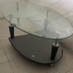 Gray Glass Chrome And Black Coffee Table With Swinging Bottom Tray 