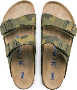 nwt Birkenstock Arizona Two-Strap Camo slides Sandals - Olive unisex M9 W11   Brand new Iconic two-strap Birkenstock sandals with camo print. Contoure