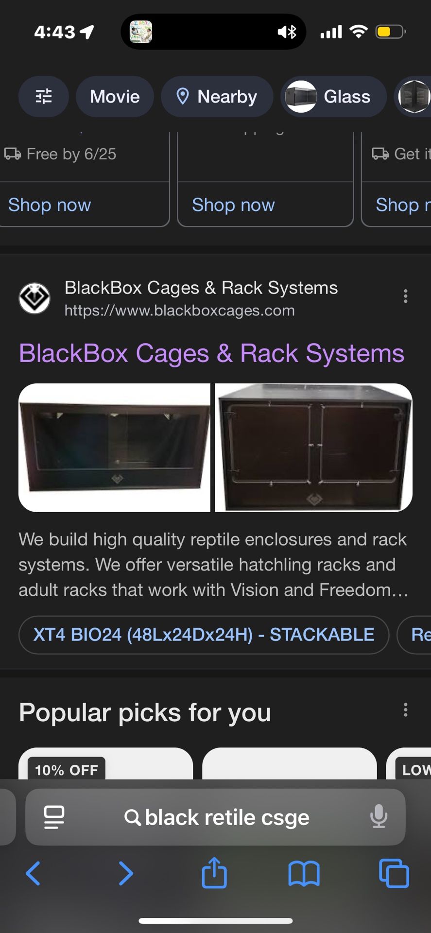 Black Box Reptile Cage 
