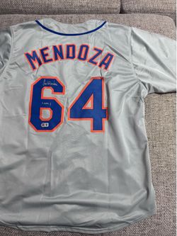 Carlos Mendoza Signed Autograph Custom Jersey- Beckett Coa- New York Mets