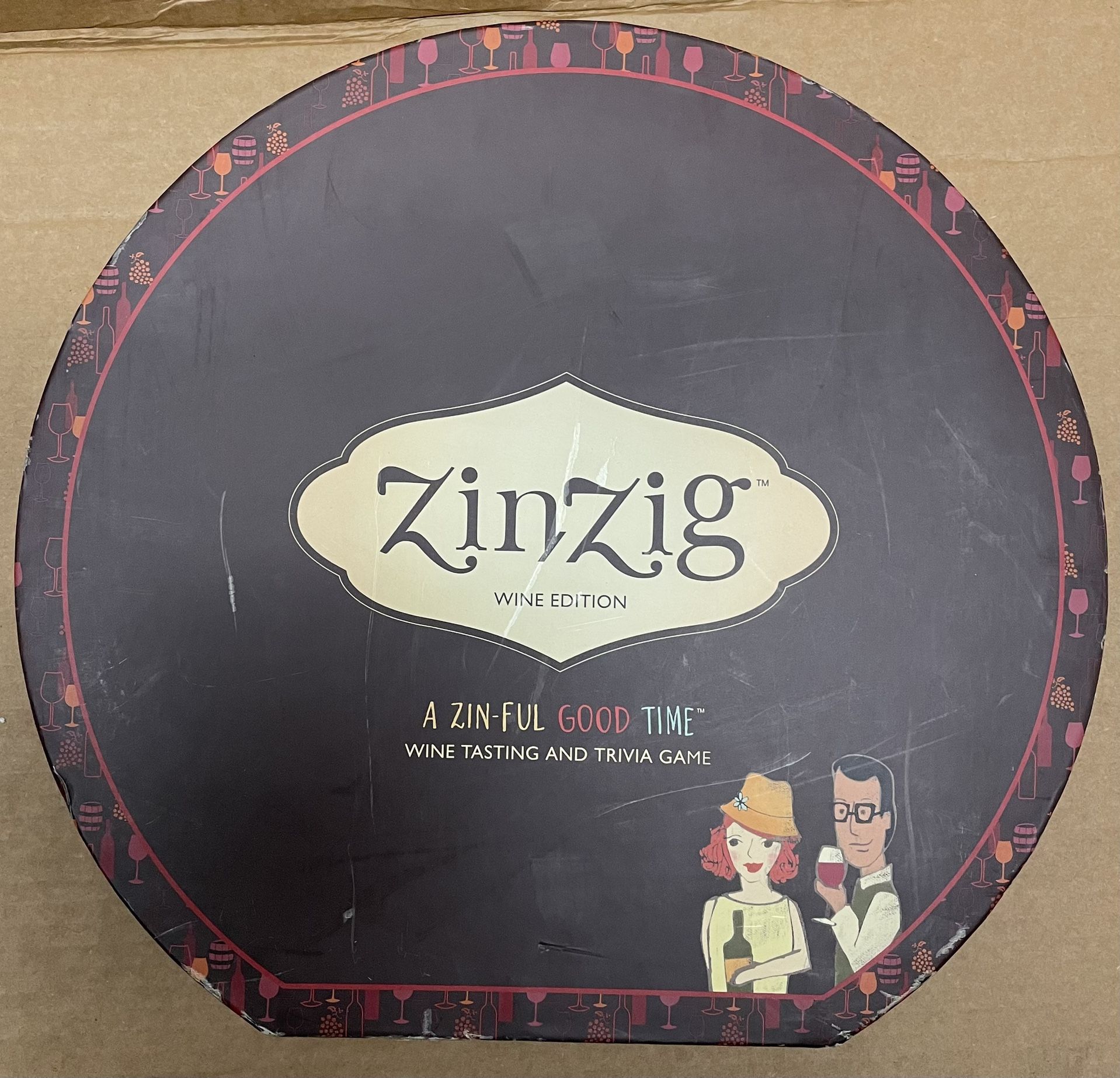 ZinZig Trivia Board Game Wine Edition By True Ages 21  Plus .Opened Box