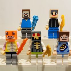 5 for $5 Minecraft Minifigures Lot Pixel Men | New Custom LEGO Compatible Toys