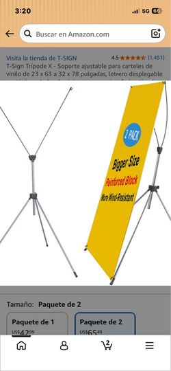 Soporte ajustable para carteles de vinilo de 23 x 63 a 32 x 78 pulgadas