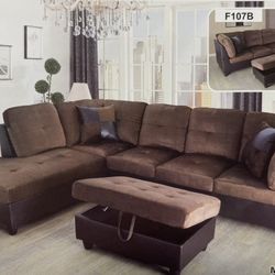 Brown Leather Sofa set on sale