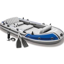 Intex 5 person inflatable boat with oars