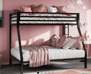 Pink Bunk bed- Full size top, twin size bottom.