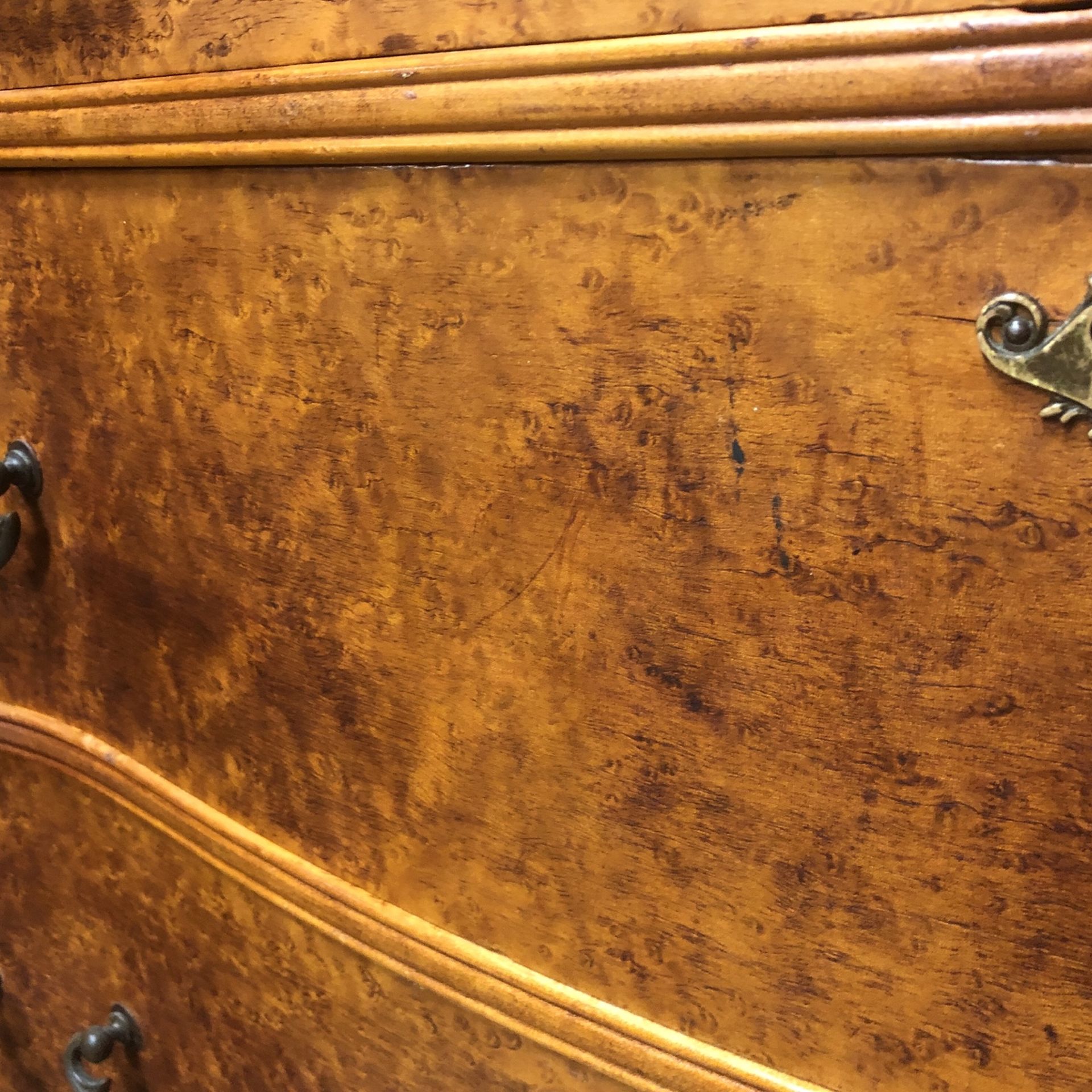 antique fourdrawer Birdseye maple serpentine front dresser for Sale in Portland, OR