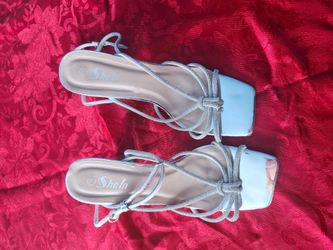 Shimmery ankle straps heels sz 11