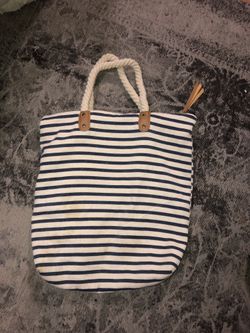 Striped Beach Purse Tote Bag Nautical