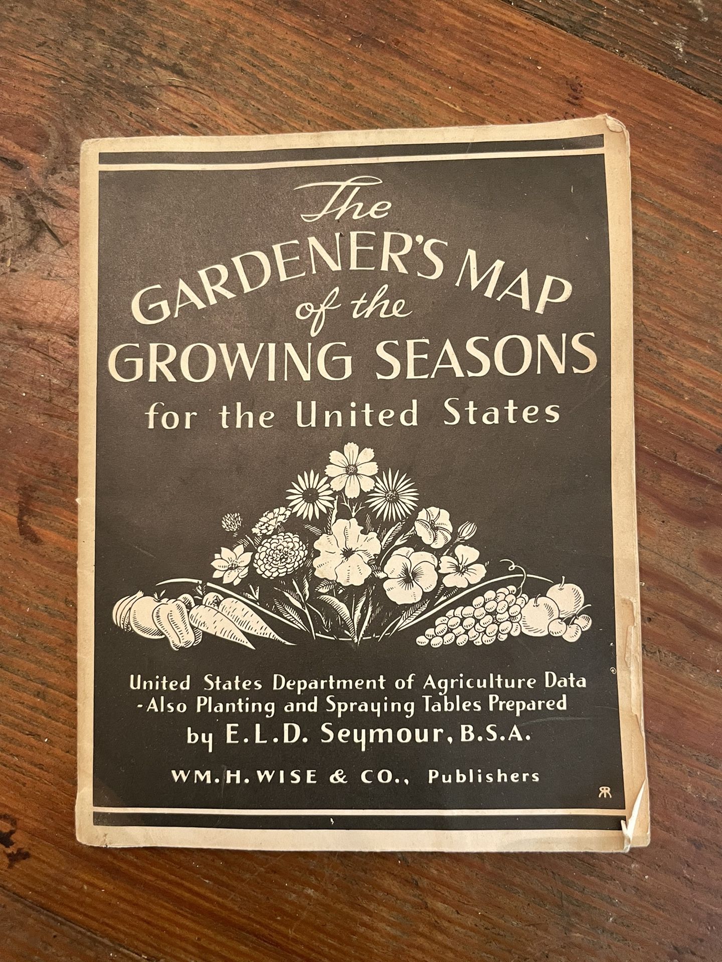 1938 Dept of Agriculture US Map-Gardeners Map of Seasons Vintage Rare