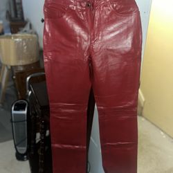 Red Steve Madden 100% Leather Pants 
