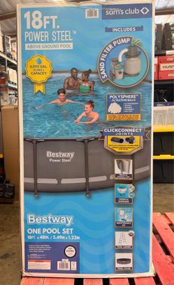 Bestway Power Steel 18’ x 48” Round Above Ground Pool Set Brand New in Box