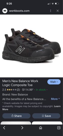 Size 11 new balance, steel toe shoe