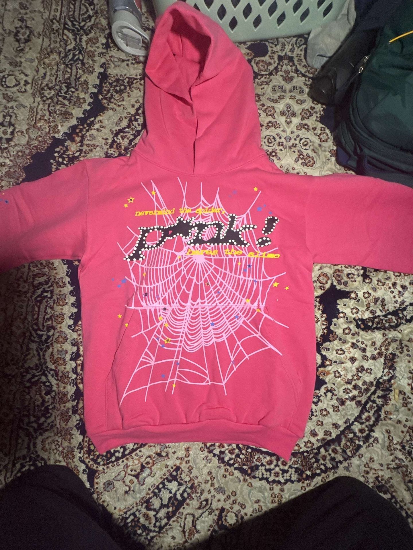 Pink Sp5der Hoodie Size M