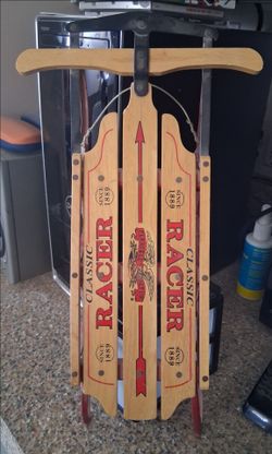 Wooden sled hanging decor