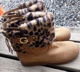 New Woman's 8.5 GBG  Brown And Cheetah Print Cold Weather Boot