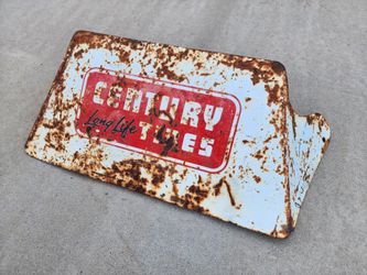 Vintage Century Long Life Tires Display Stand Sign Original Signage