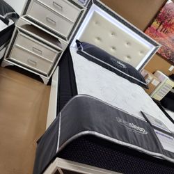 Queen L.E.D BEDFRAME ! GET NEW AT STORE 