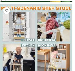 G TALECO GEAR Foldable Toddler Tower, Kitchen Kids Step Stool Helper, Standing Tower with 3 Adjustable Height.  Good condition with very small minor s