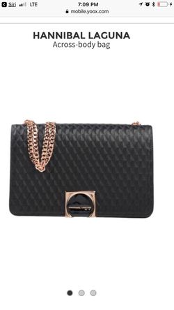 Brand new gorgeous fine leather and rose gold crossbody bag by Hannibal Latina