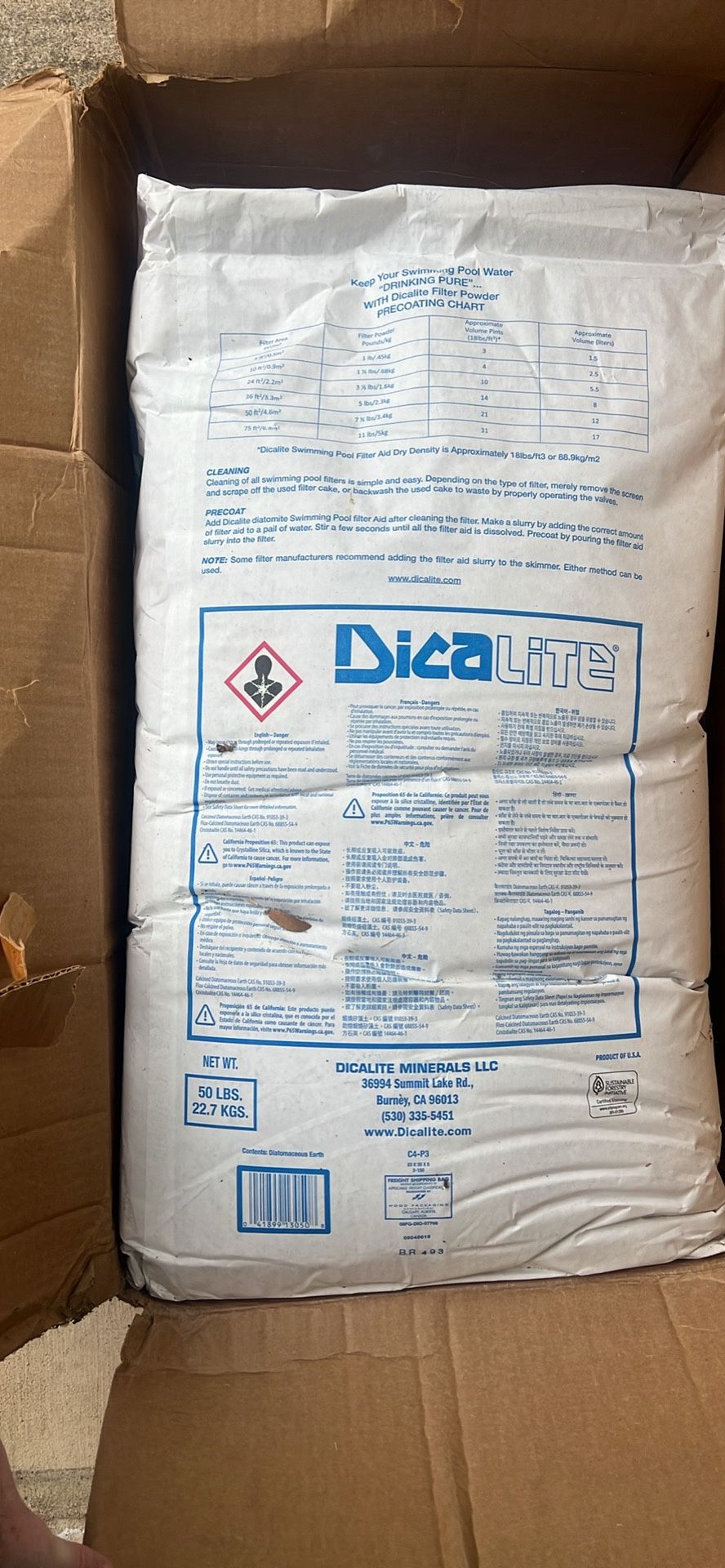 diatomaceous earth 50 lb bag
