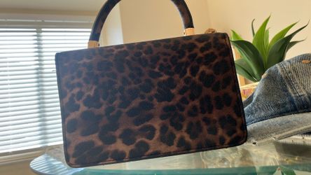 Leopard Print Top Handle Satchel Purse