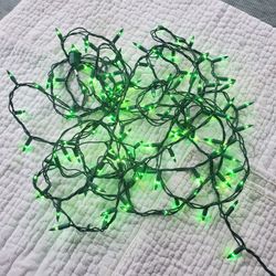 XMAS / HALLOWEEN - GARLAND LIGHTS - GREEN - 30 FT - ALL LIT