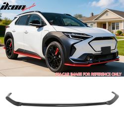 Fits 2023-2025 Subaru Solterra ST Style Gloss Black Front Bumper Lip ABS