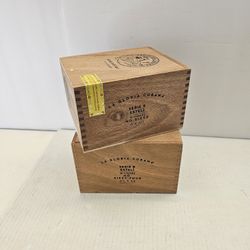 Lot of 2 La Gloria Cubana No. Sixty Serie R Empty Wooden Cigar Boxes | Collectible Cigar Box Set | Craft Storage Display