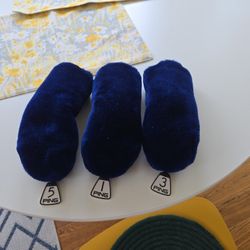 Vintage BLUE plush Wood Covers