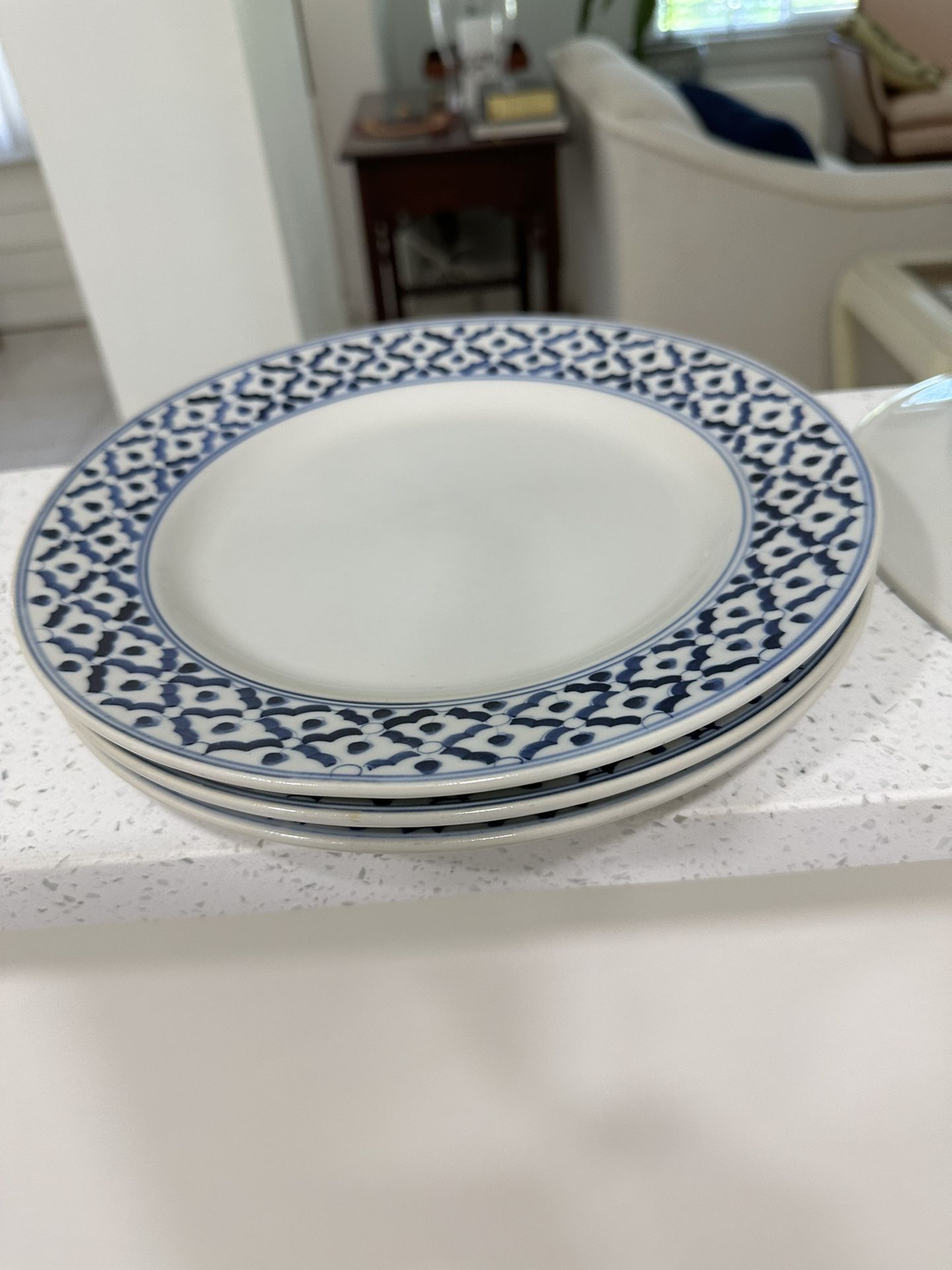 Blue And White China Plates