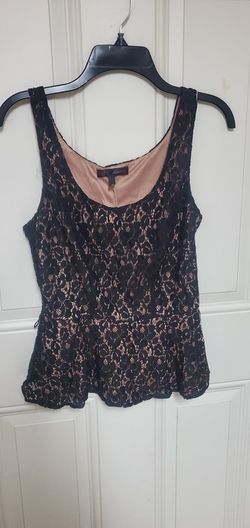 Black Lace Peplum Top