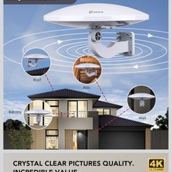 ANTOP PL-414BG HDTV Antenna UFO 360° Omni-Directional Reception with Smartpass Amplifier & Built-in 4G LTE Filter, Enhanced VHF &UHF Signal, Fit Outdo