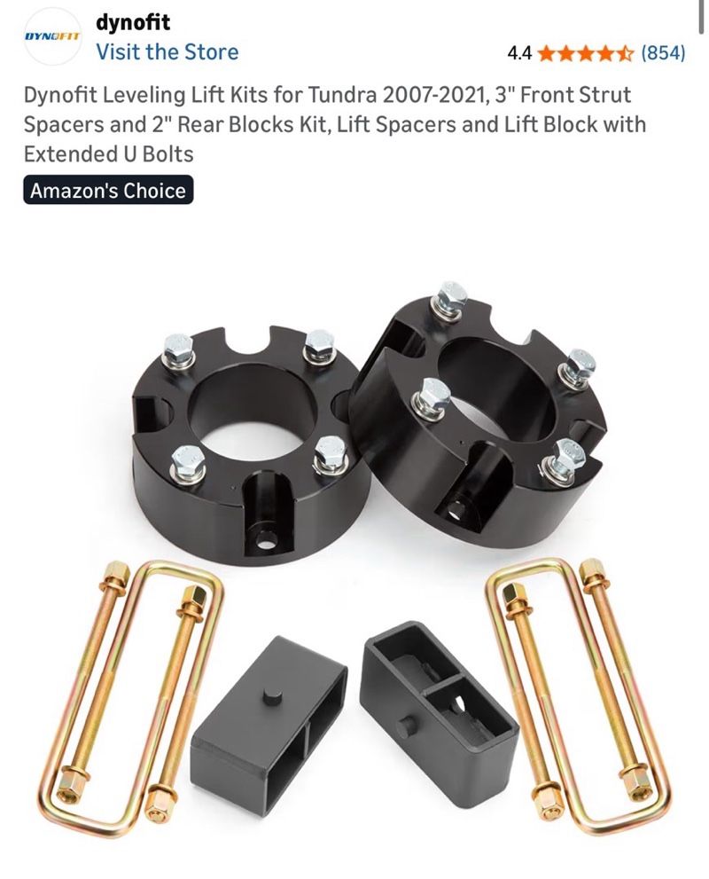 Dynofit 3'' Front+2'' Rear Leveling lift kits for 2007-2021 Toyota Tundra 2/4WD