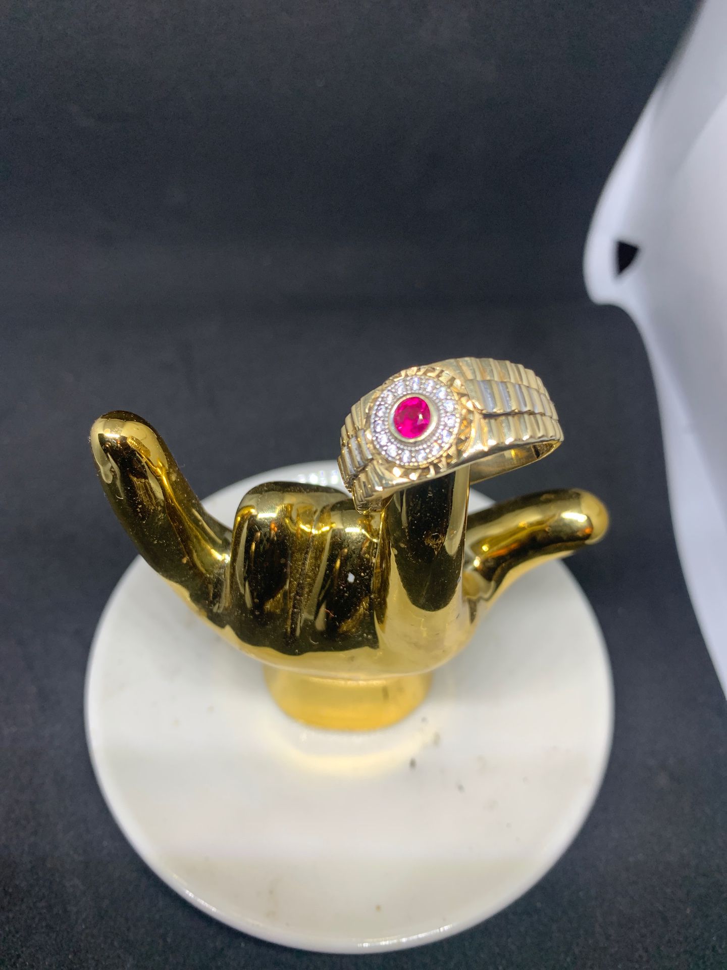 14k ruby diamond ring $650