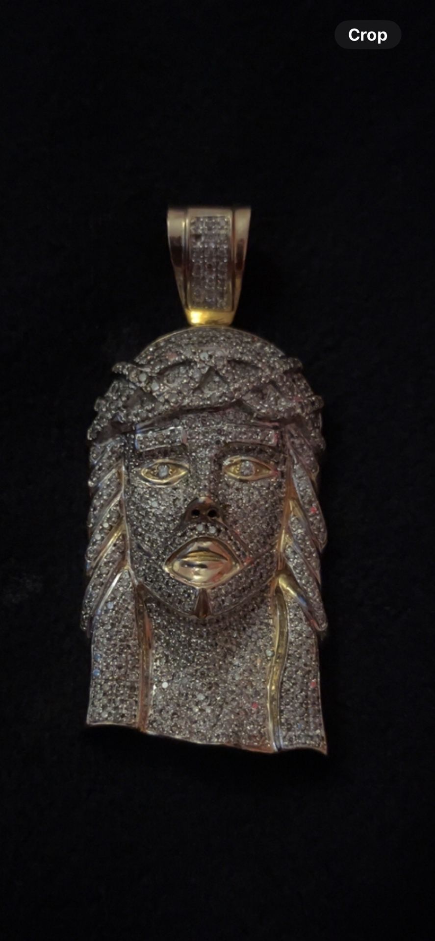 10 KT JESUS PENDANT 81.61 GRAMS 6.40 CARATS NATURAL DIAMONDS 💎