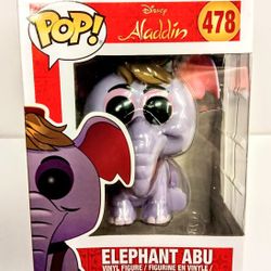 Funko Pop Disney Aladdin #478 Elephant Abu 2018 W/Original Box Brand New 