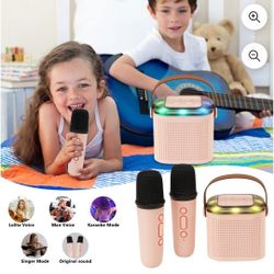 🎤 New Pink Wireless Karaoke Speaker System with 2 Microphones *Pick-up In Great Bridge*