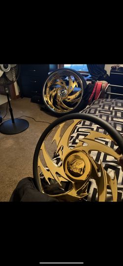 30 Inch 24k Gold Amani Forged Wheels Big Cap Stagger 