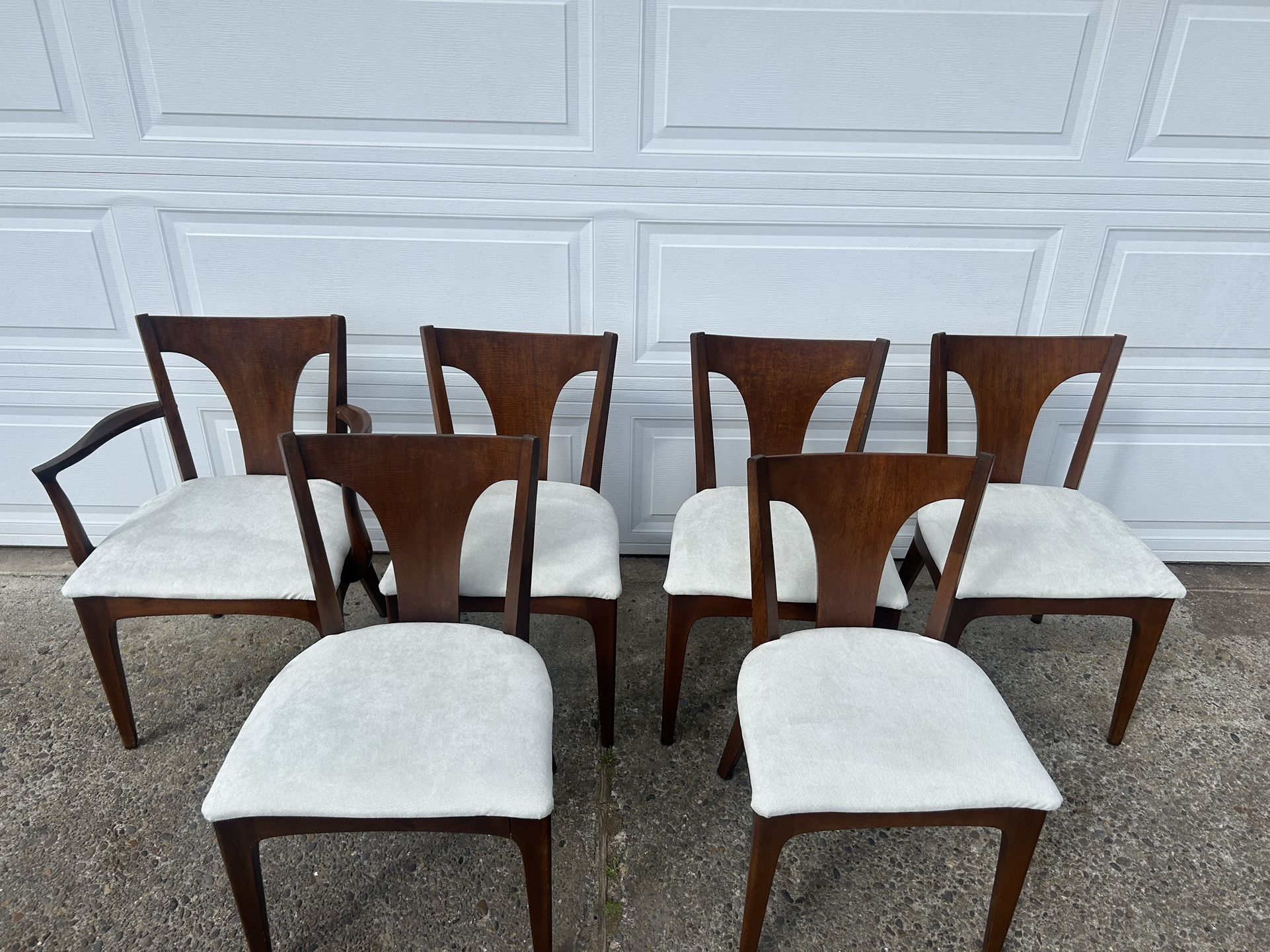 Drexel 1950s Mid Century Vintage Set Of 6 Dining Chairs 