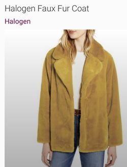 Halogen Faux Fur Jacket Goldenrod Color 
