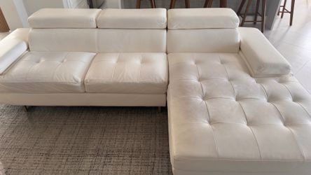 White family room sofa