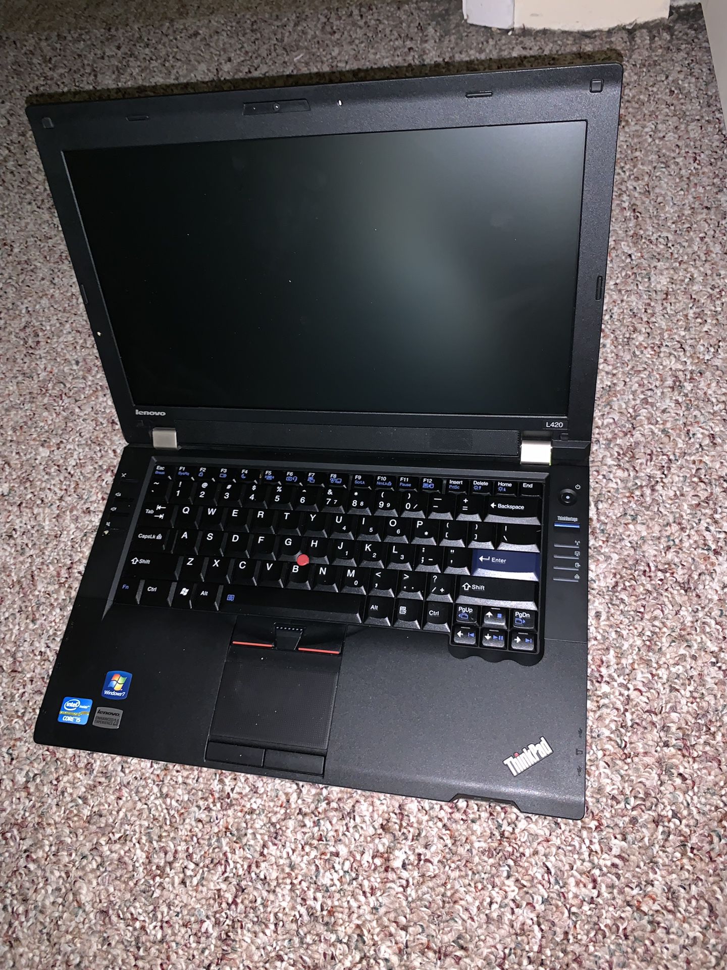 Lenovo thinkpad laptop with charger