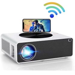 4K 5G WiFi Projector, Video Projector 340 ansi lumens Native 1920x1080 LED Projector Support 4k 500" Display Zoom for Indoor Home Theater
