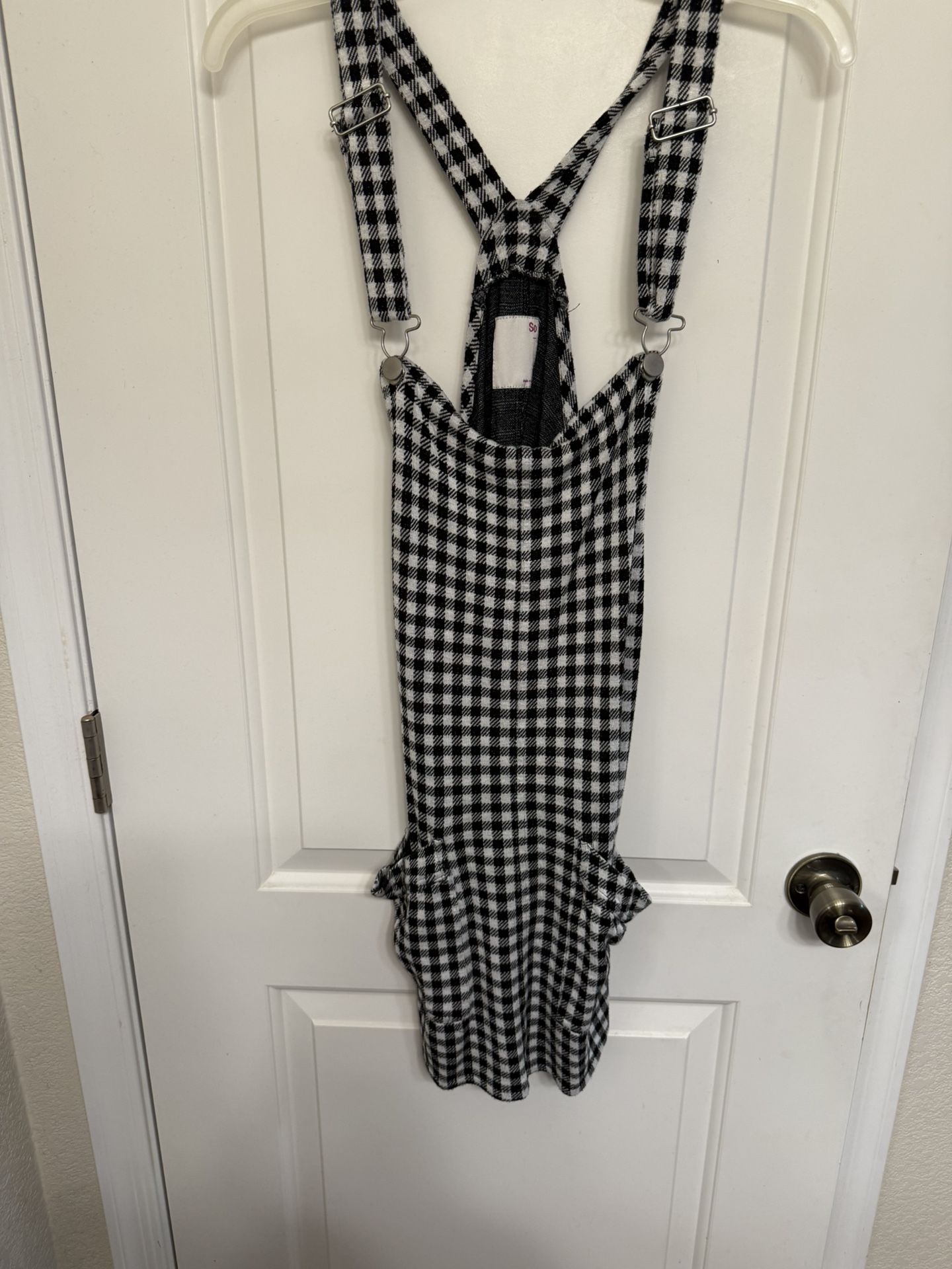 Black And White Overall Dress