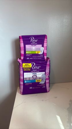 Poise pads and liners, 2x$8