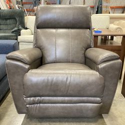LAZY BOY Green Leather Recliner W/Power and Remote